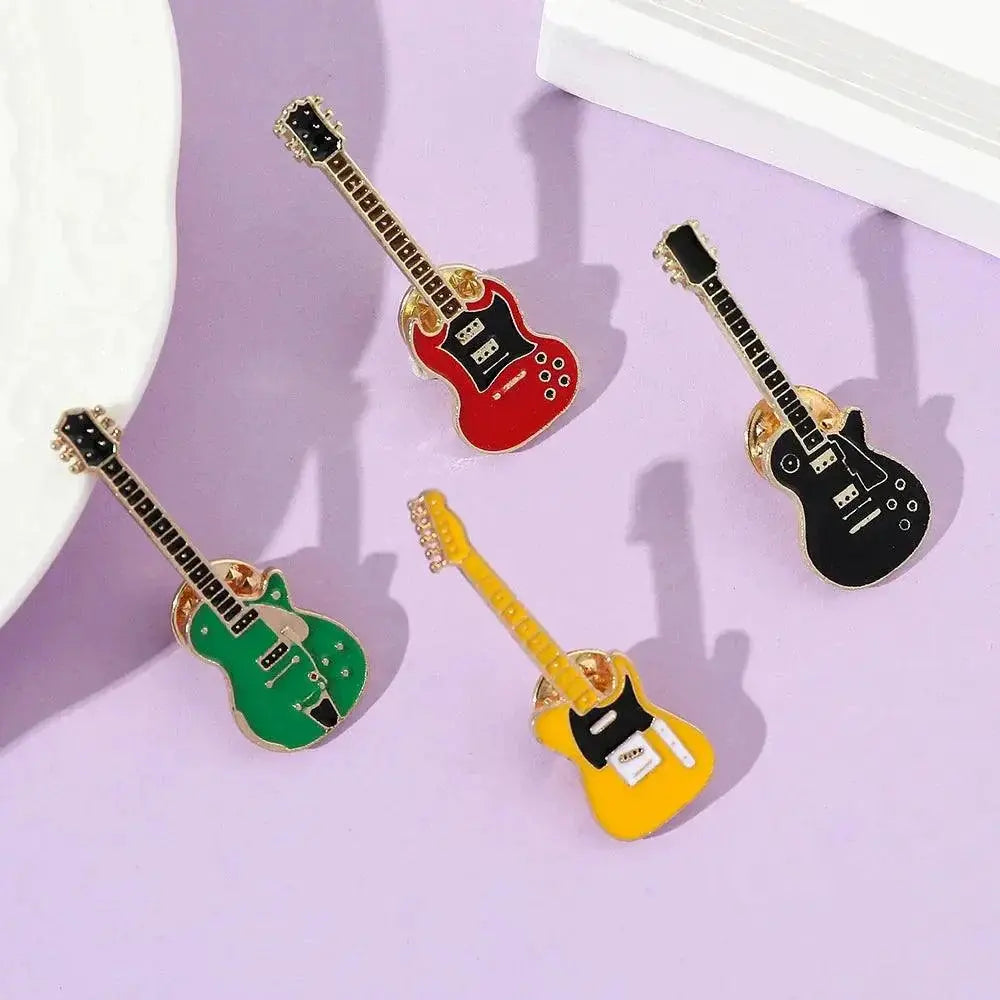 Metal Badge Electric Guitar Pins Brooch For Kpop Jewelry