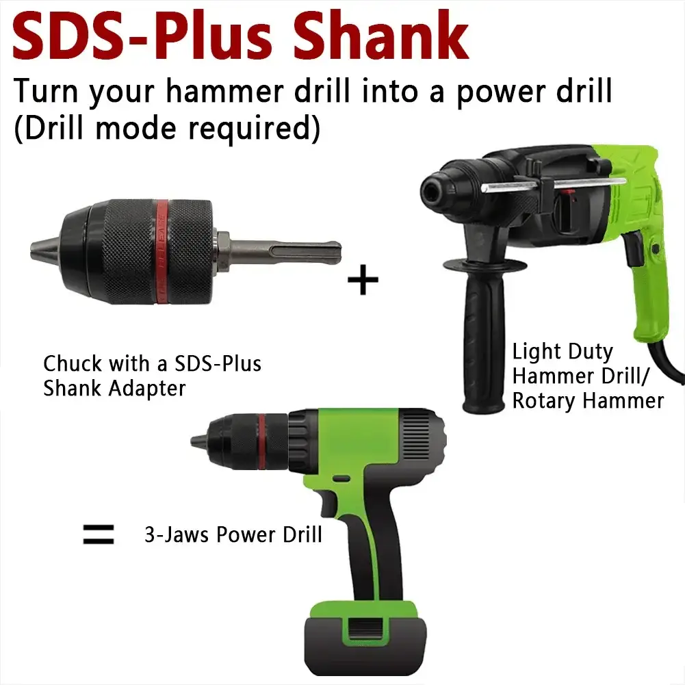 Metal Heavy Duty Keyless Drill Chuck Hex Shank Adaptor