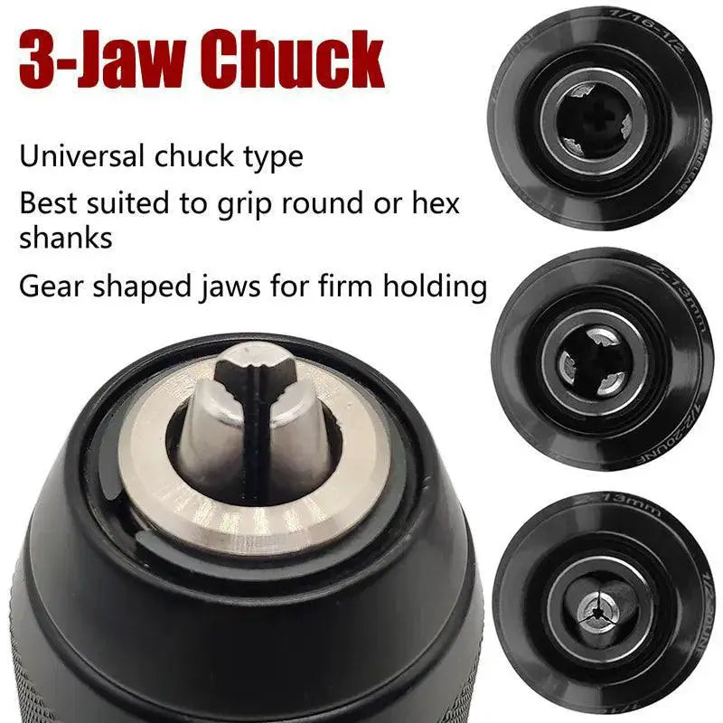 Metal Heavy Duty Keyless Drill Chuck Hex Shank Adaptor