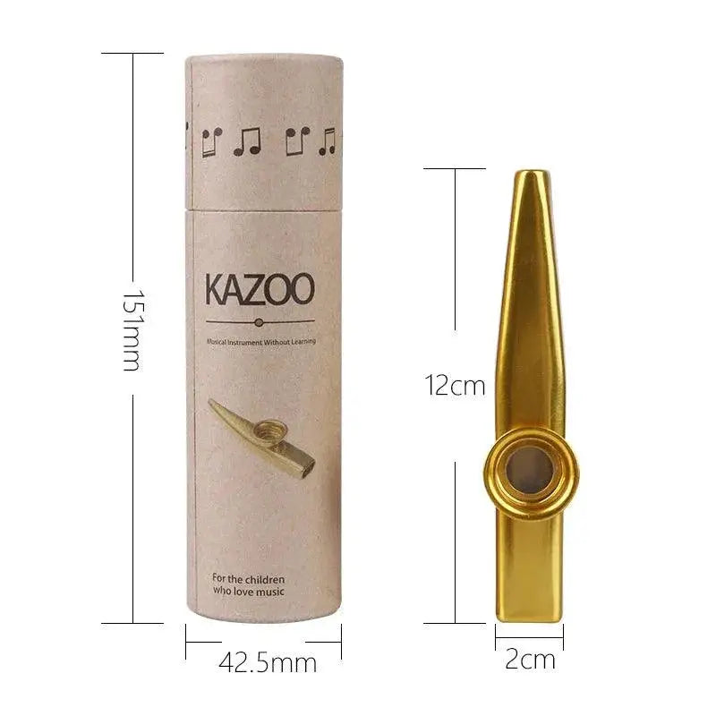 Metal Kazoo and 5 Piece Flute Gift Set for Musicians