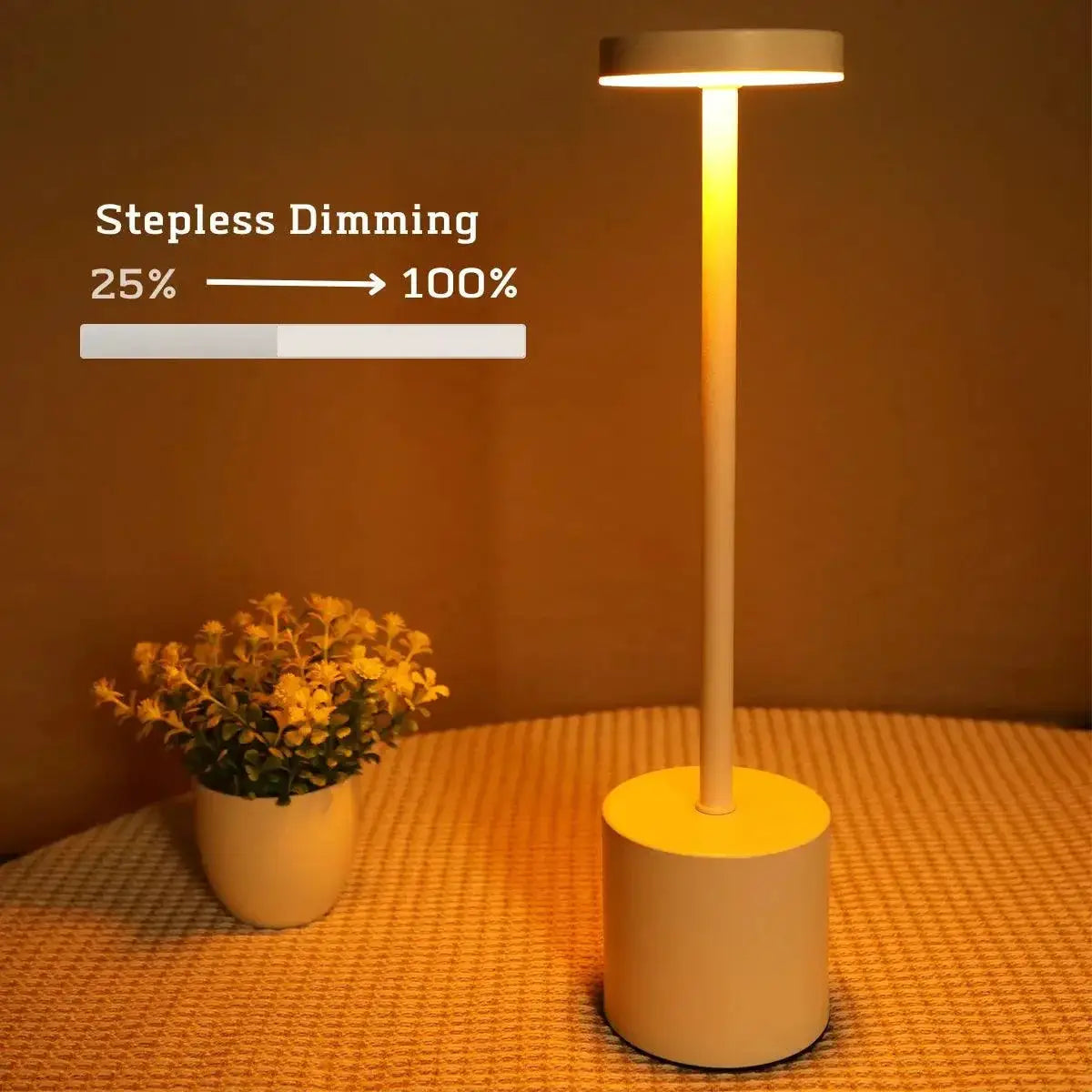 Metal Touch Table Lamp Rechargeable LED Light for Home