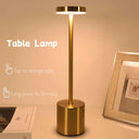 Metal Touch Table Lamp: Rechargeable LED Light for Home