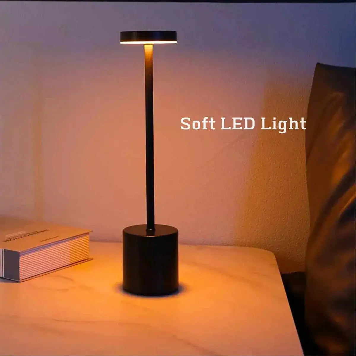 Metal Touch Table Lamp Rechargeable LED Light for Home