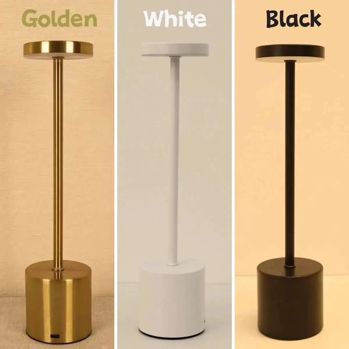 Metal Touch Table Lamp Rechargeable LED Light for Home