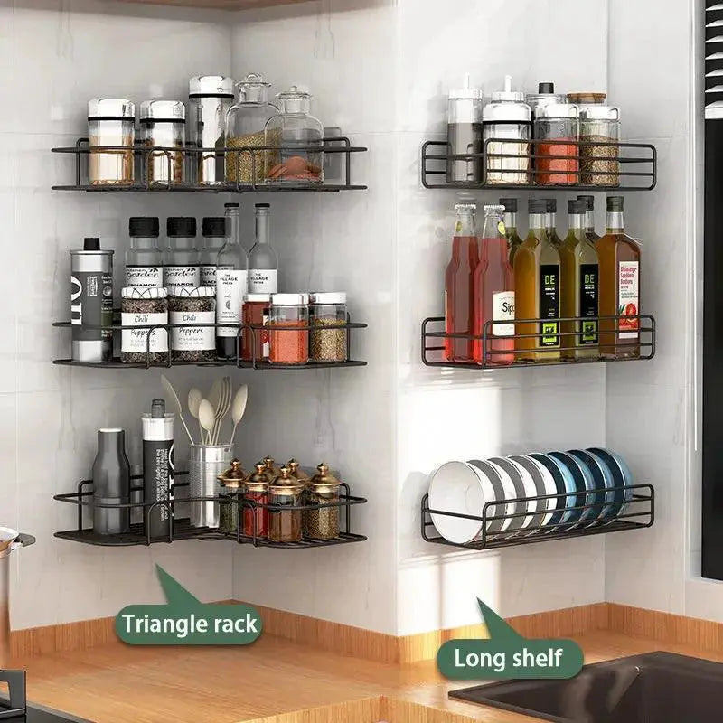 Metal Wall Shelf Organizer For Bathroom Kitchen Storage