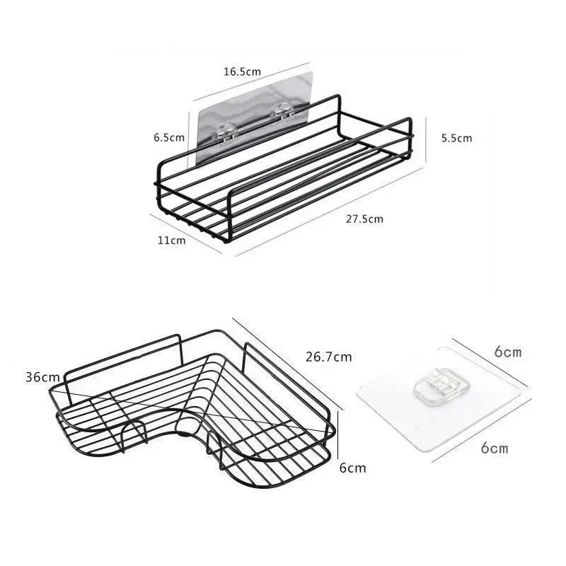 Metal Wall Shelf Organizer For Bathroom Kitchen Storage