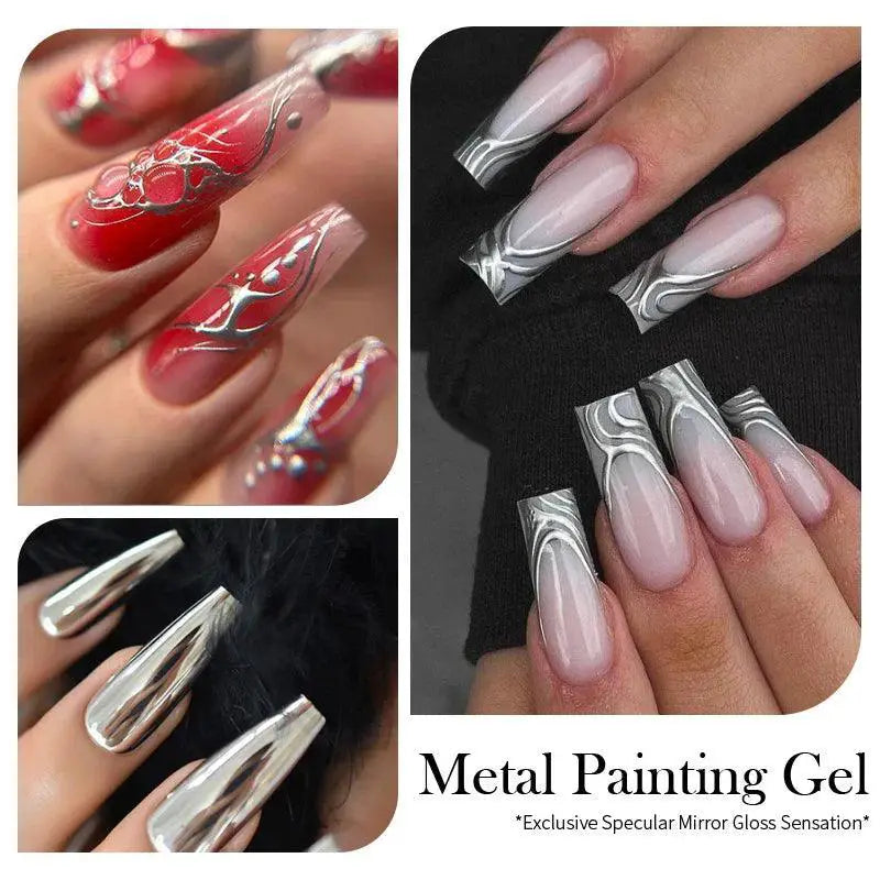 Metallic Flower Drawing Gel For UV Nail Art Designs 5ml
