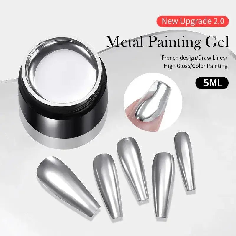 Metallic Flower Drawing Gel For UV Nail Art Designs 5ml