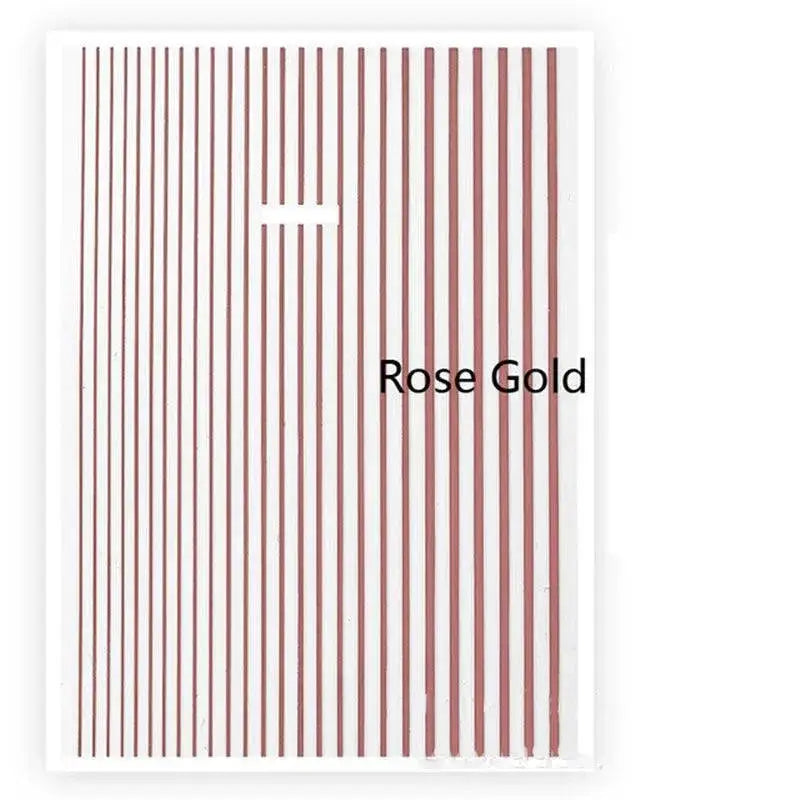 Metallic Nail Art Stickers Trendy 3D Strip Tape Designs