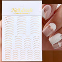 Metallic Nail Art Stickers Trendy 3D Strip Tape Designs