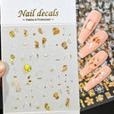 Metallic Nail Art Stickers Trendy 3D Strip Tape Designs