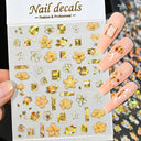Metallic Nail Art Stickers Trendy 3D Strip Tape Designs