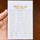 Metallic Nail Art Stickers Trendy 3D Strip Tape Designs