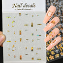 Metallic Nail Art Stickers Trendy 3D Strip Tape Designs