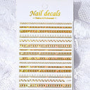 Metallic Nail Art Stickers Trendy 3D Strip Tape Designs