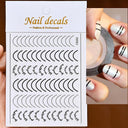 Metallic Nail Art Stickers Trendy 3D Strip Tape Designs