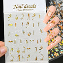 Metallic Nail Art Stickers Trendy 3D Strip Tape Designs
