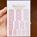 Metallic Nail Art Stickers Trendy 3D Strip Tape Designs