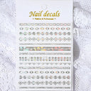 Metallic Nail Art Stickers Trendy 3D Strip Tape Designs