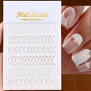 Metallic Nail Art Stickers Trendy 3D Strip Tape Designs
