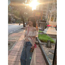 MEXZT Vintage Ruffles Bandage Dress Elegant Hollow-Out Robe