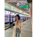 MEXZT Vintage Ruffles Bandage Dress Elegant Hollow-Out Robe