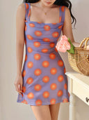 MH Polka Dot Square-Neck Dress Chic Holiday Style Perfect