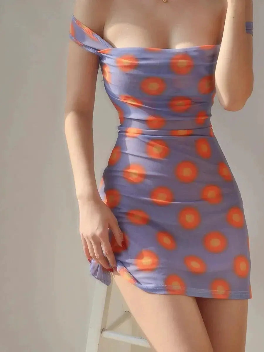 MH Polka Dot Square Neck Dress Chic Holiday Style Perfect