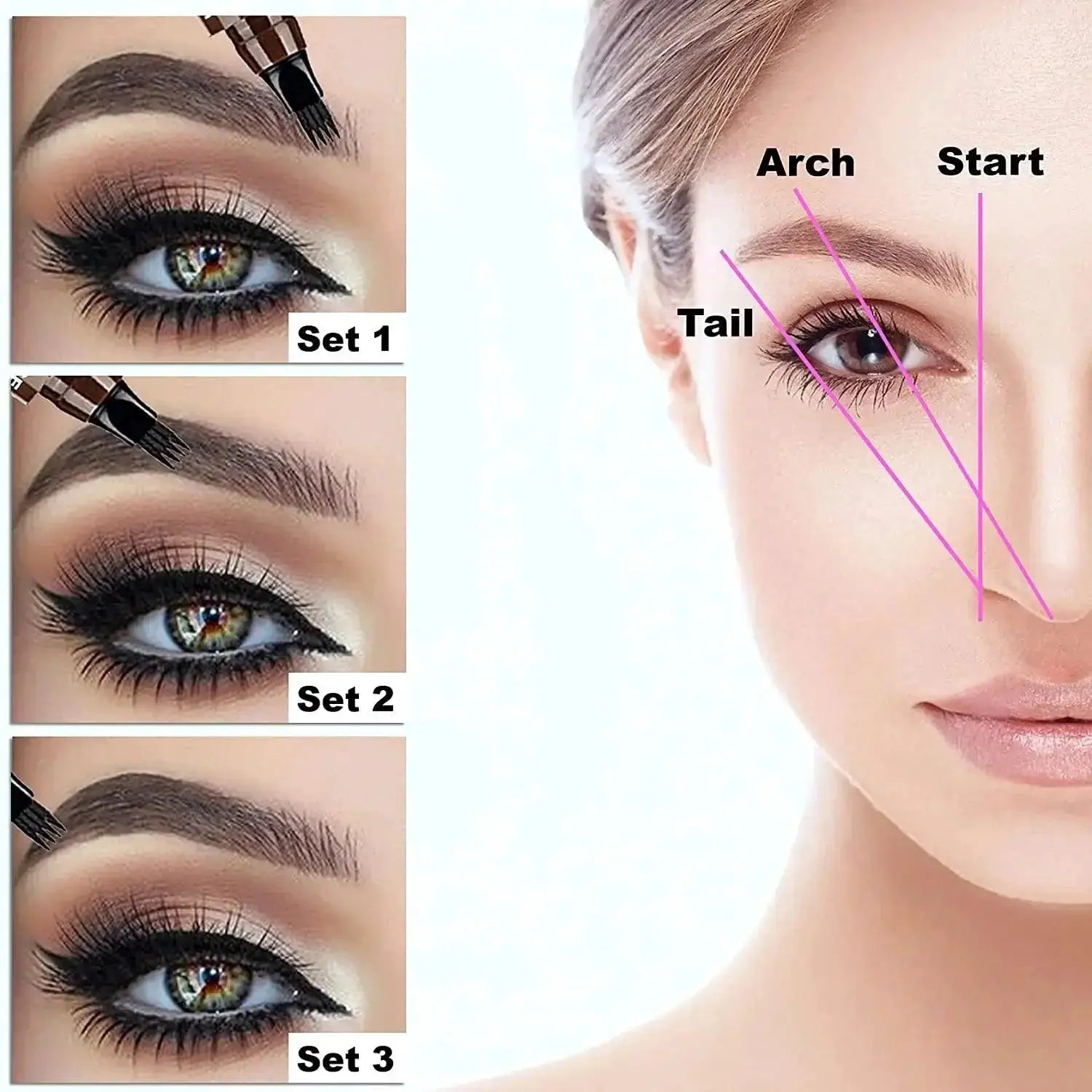 Microblade Waterproof Brow Pencil And Liquid Pen For Brows
