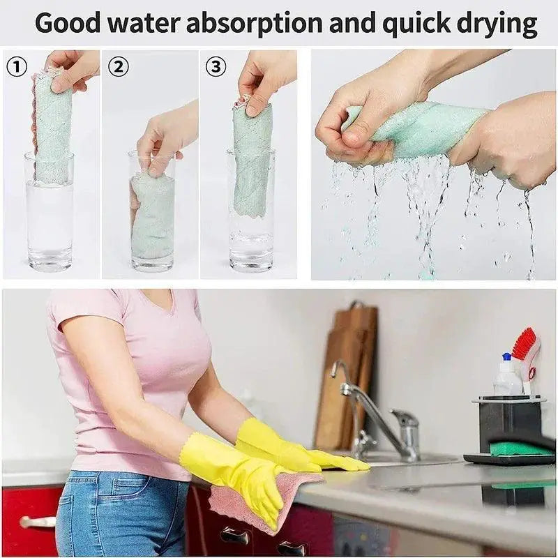 Microfiber Kitchen Cleaning Cloth for Effortless Shine