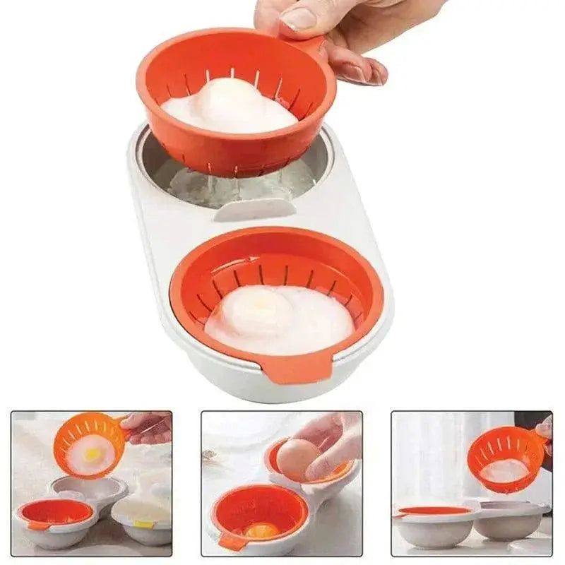 Microwave Egg Poacher Set For Quick Easy Poached Eggs