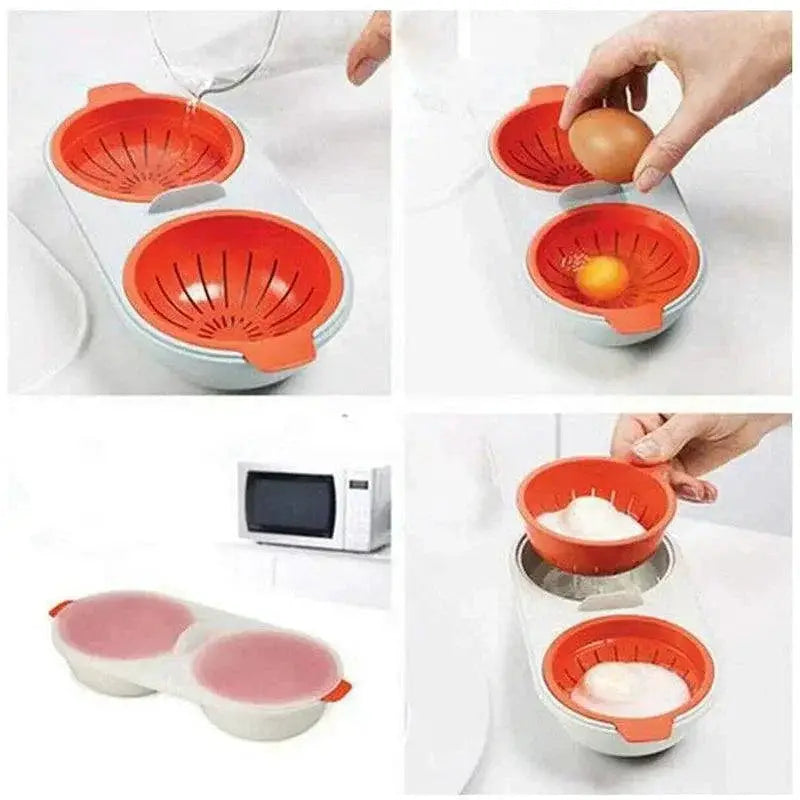 Microwave Egg Poacher Set For Quick Easy Poached Eggs
