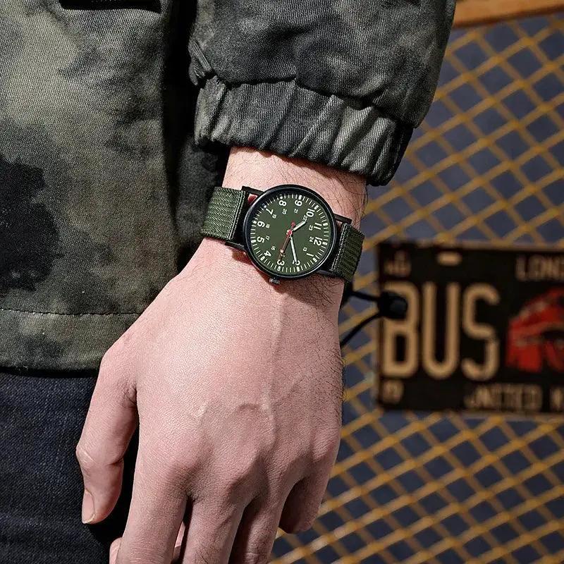Military Style Mens Watch Tactical Nylon Band Wristwatch