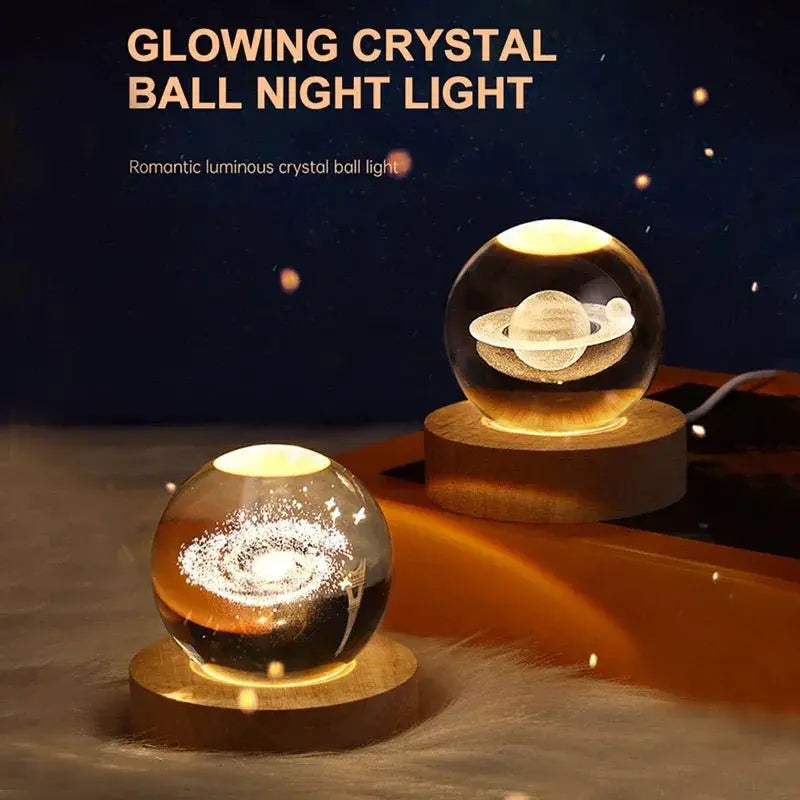 Milky Way Galaxy Crystal Ball LED Night Light Lamp