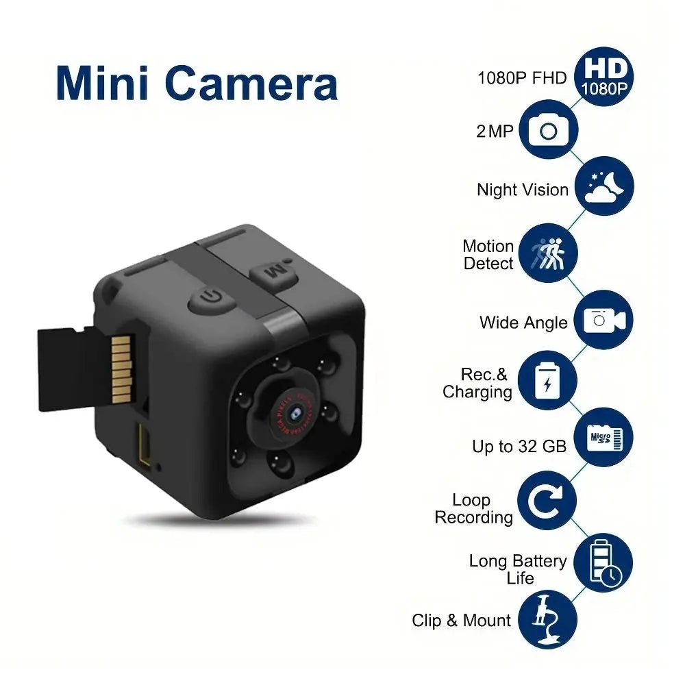 Mini 1080P Nanny Cam Night Vision Motion Activated Indoor Outdoor Security