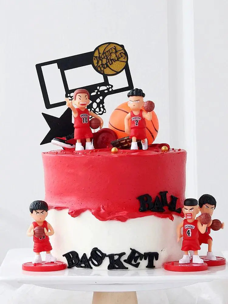 Mini Basketball Sneaker Cake Toppers for Boys Slam Dunk