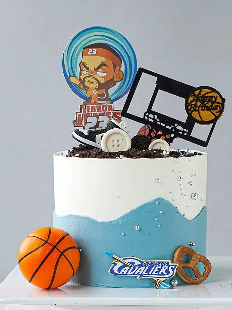 Mini Basketball Sneaker Cake Toppers for Boys Slam Dunk