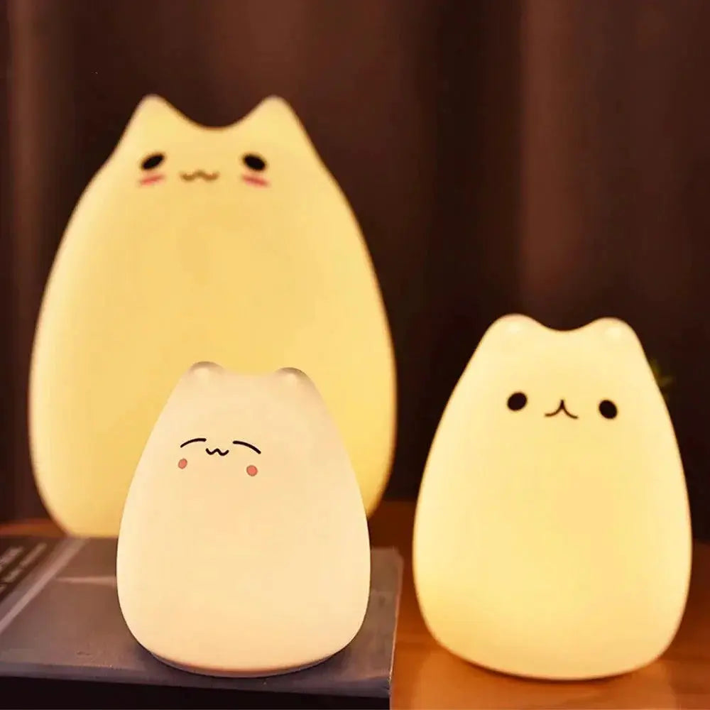 Mini Cat Night Lamp For Kids Color Changing Light Cute - OurLum.com