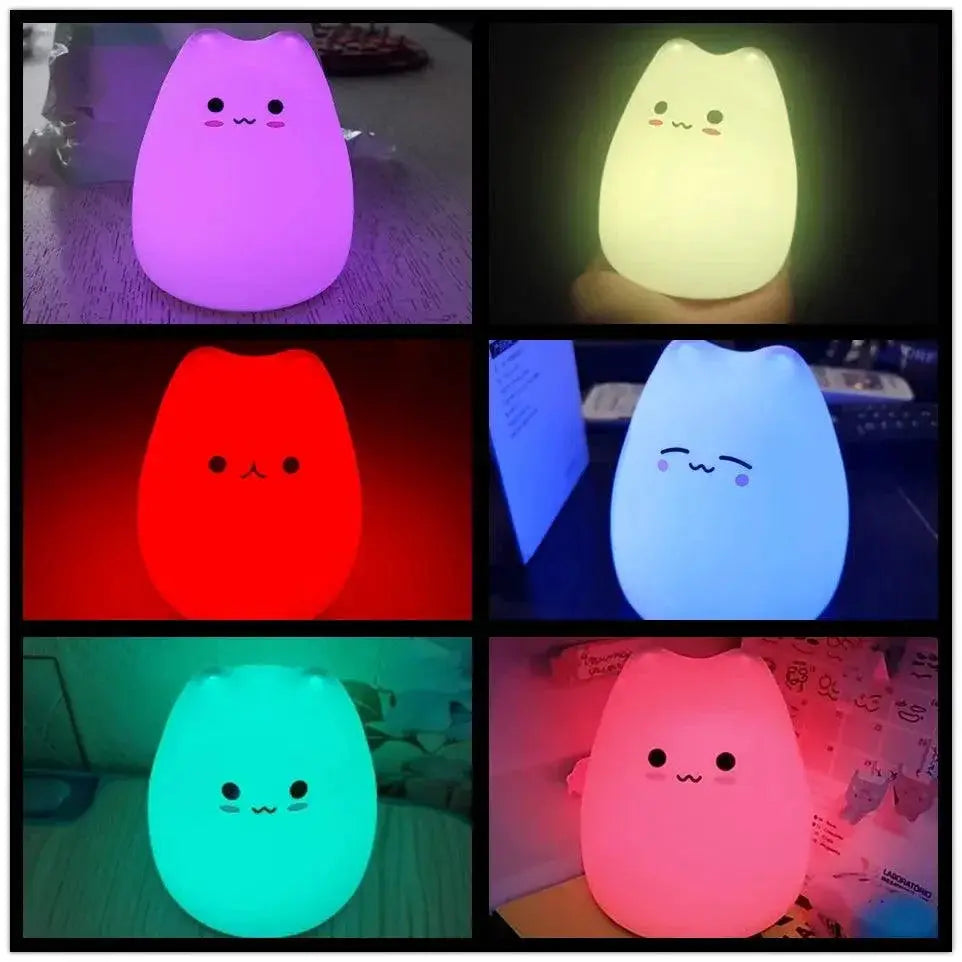 Mini Cat Night Lamp For Kids Color Changing Light Cute - OurLum.com