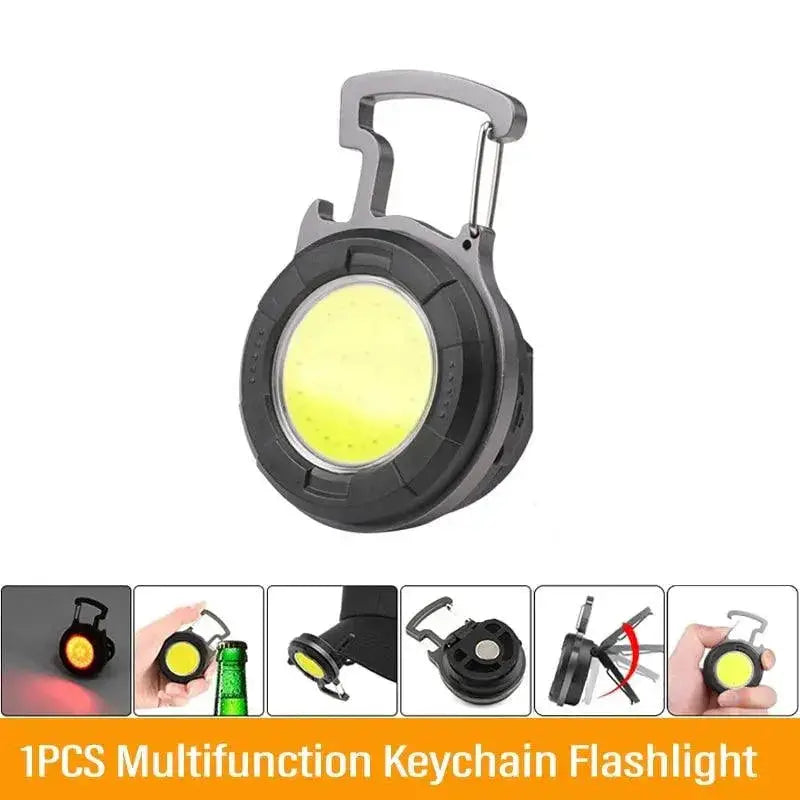 Mini COB Keychain Flashlight With Bottle Opener Rechargeable