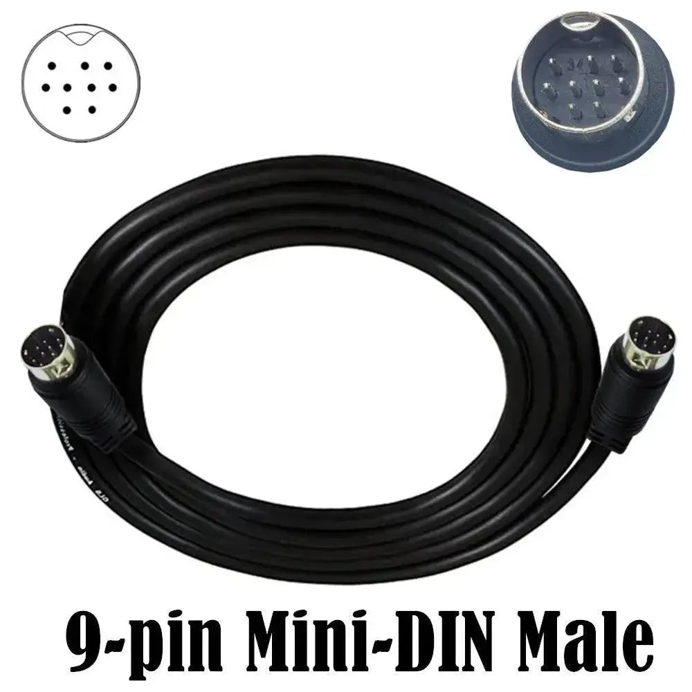 Mini Din 9 Pin Male To 9 Pin Male Audio Cable 1m 2m 3m