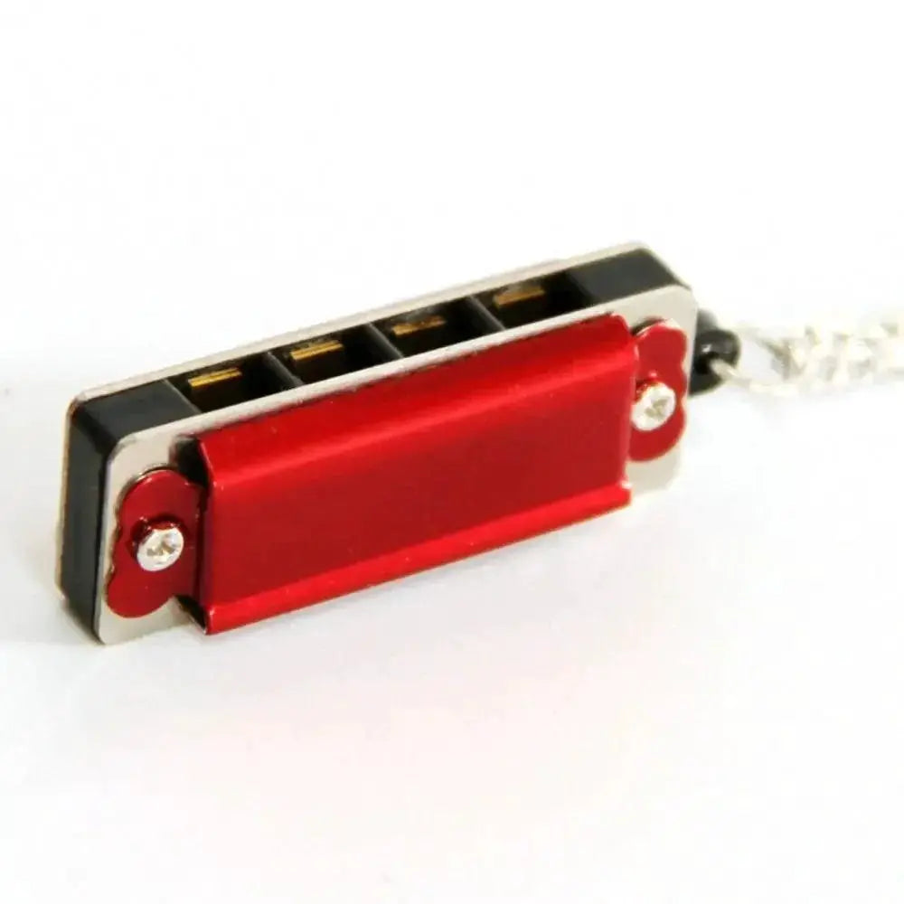 Mini Harmonica Pendant Necklace Four Hole Musical Instrument