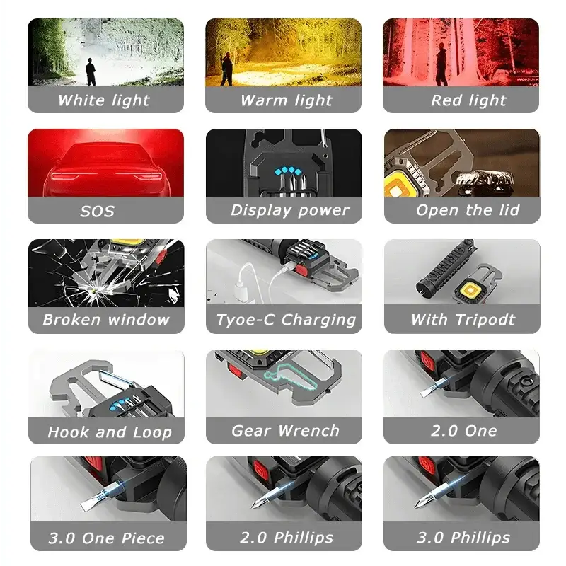 Mini LED Keychain Flashlight Versatile Outdoor Tool