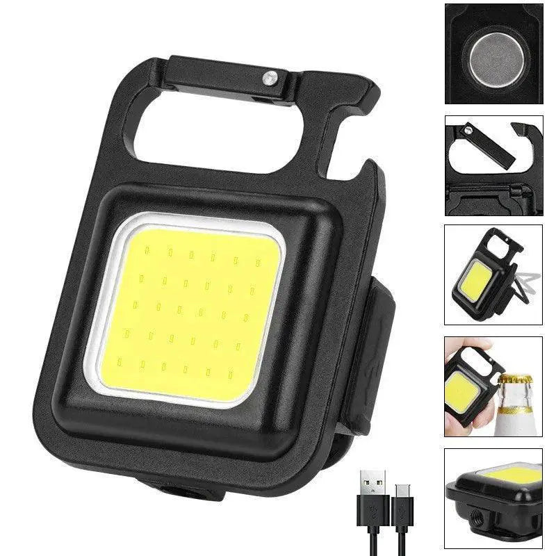 Mini LED Keychain Flashlight USB Rechargeable Portable Light