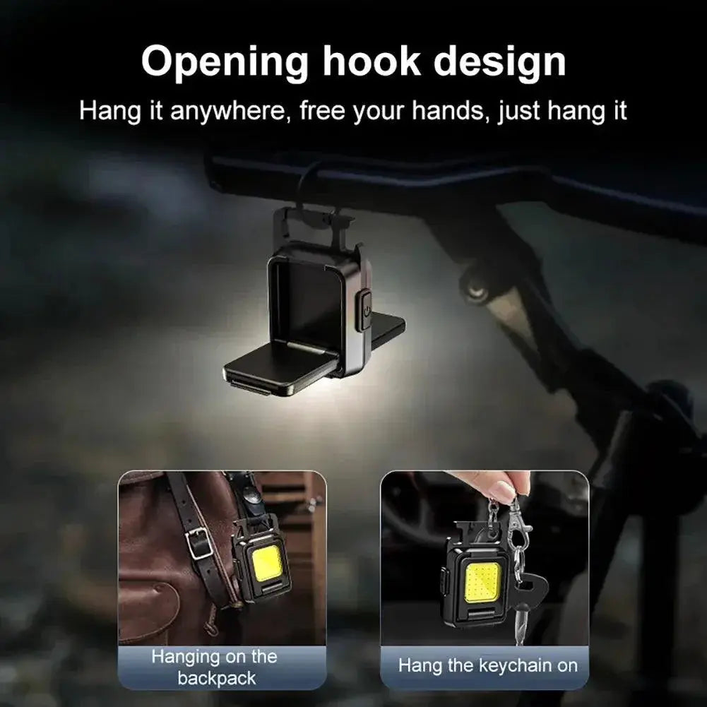 Mini LED Keychain Flashlight USB Rechargeable Portable Light