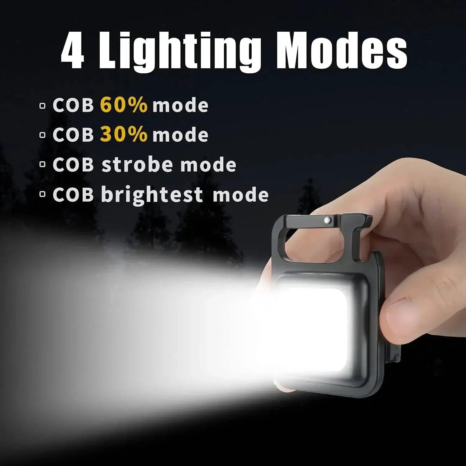 Mini LED Keychain Flashlight USB Rechargeable Work Light