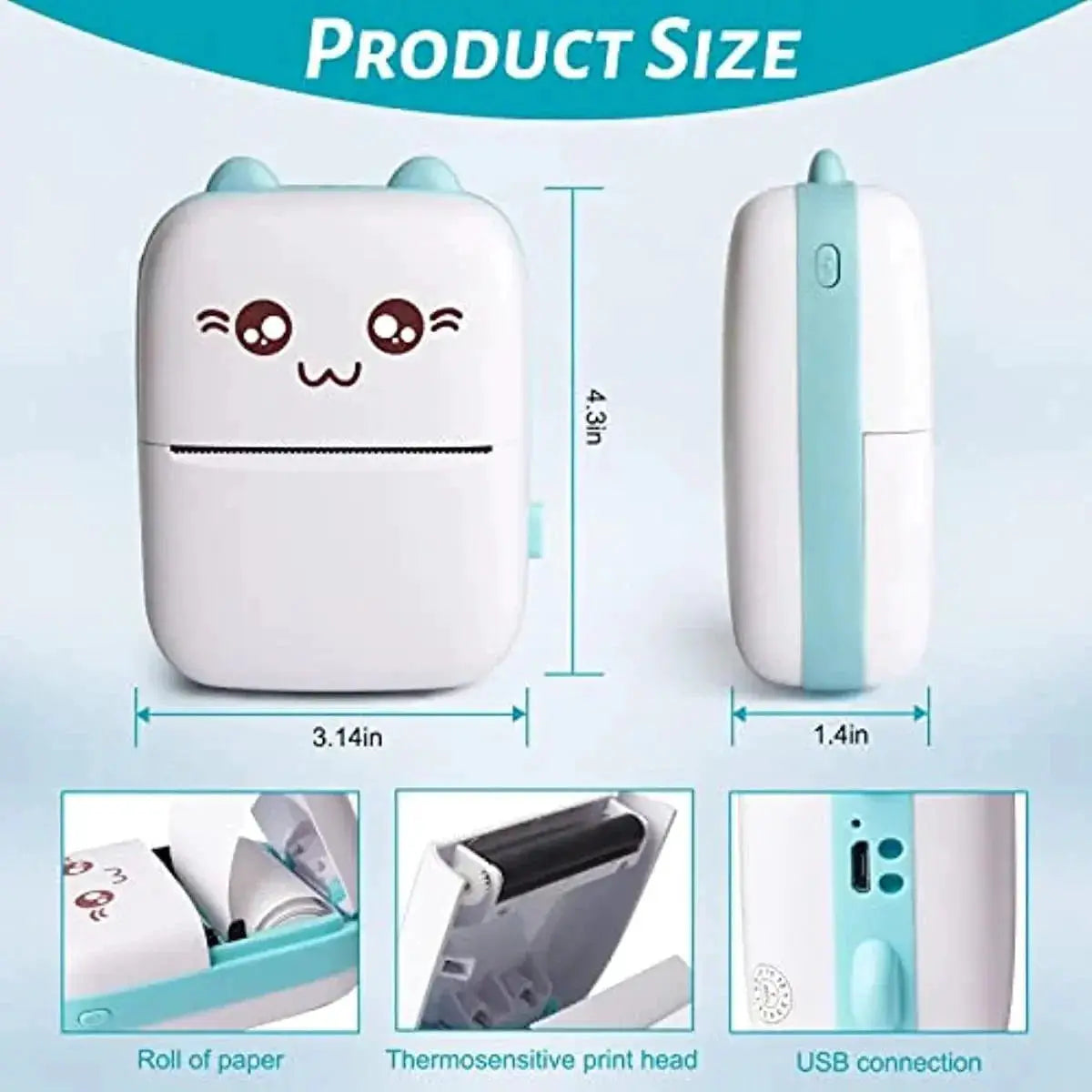 Mini Pocket Printer Portable Wireless Thermal Photo Printer