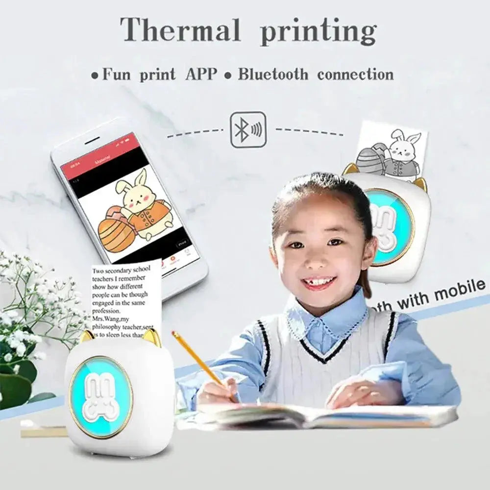 Mini Portable Label Printer Travel Friendly HD Printing