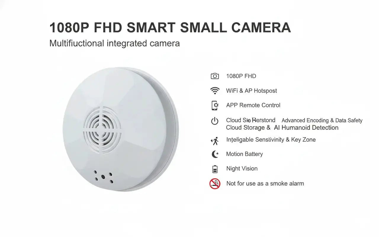 Mini Security Camera 1080P HD With WiFi Motion Detection Ceiling Mount Always On