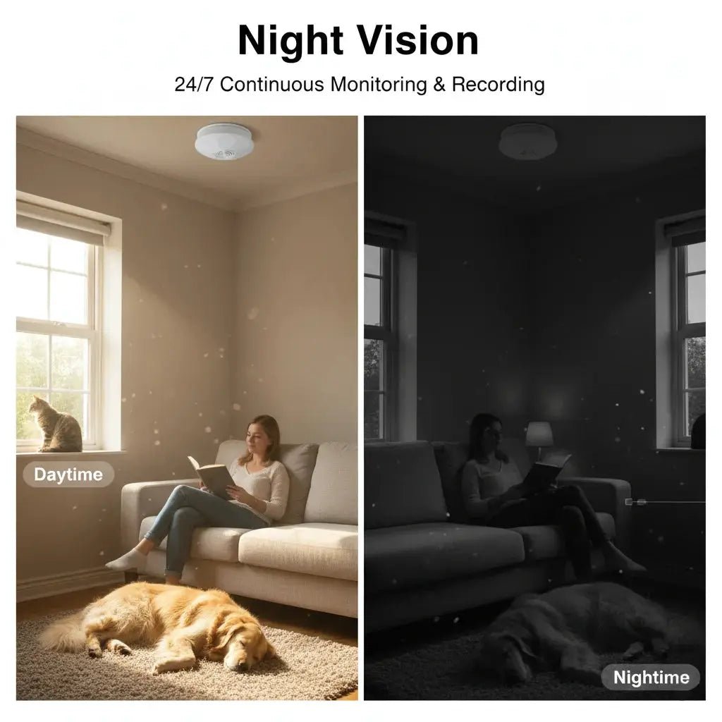 Mini Security Camera 1080P HD With WiFi Motion Detection Ceiling Mount Always On